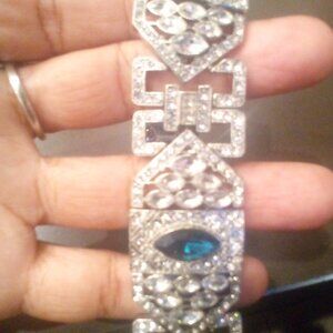 Vintage Art Deco Bracelet (Blue). Historical Significance, From France.